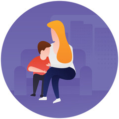 
Mother care flat icon design
