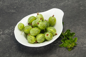 Fresh ripe green sweet gooseberry
