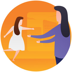 
Mother care flat icon design
