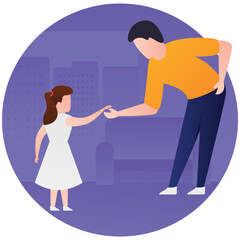 
Flat icon design of fatherhood 
