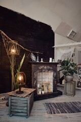 Fototapeta premium art object for a photo shoot with a fireplace