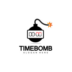 Time bomb logo vector icon ilustration design template