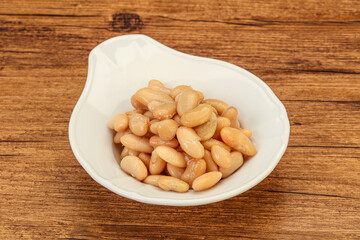 White beans kidney in the bowl