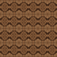 Simple motifs on Traditional batik design with smooth dark mocca color design.