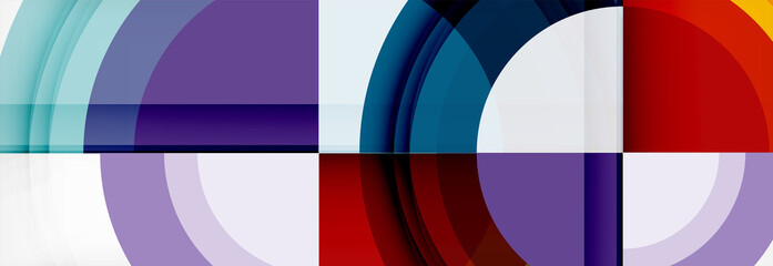 Round shapes, triangles and circles. Modern abstract background