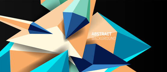 3d low poly abstract shape background vector illustration