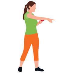 Fototapeta na wymiar Flat icon design of exercising girl 