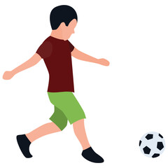 
Playing football flat icon design 
