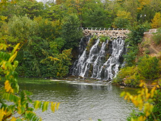 Local park views in Dnipro city, Ukraine