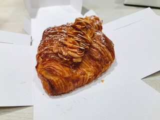 A piece of yummy almond croissant.