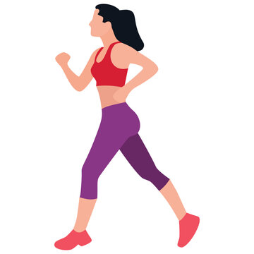 
Flat icon design of jogging, running 

