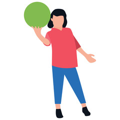 
Playing football with family flat icon design 
