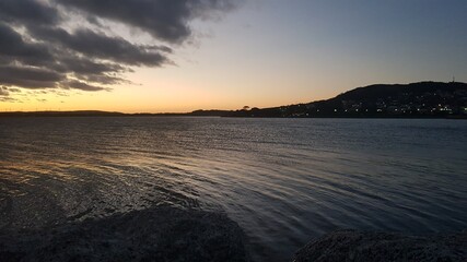 Fototapeta premium sunset over the river