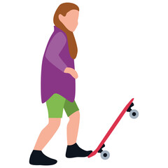 
Flat icon design of skateboarder 
