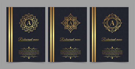Fototapeta premium Menu restaurant luxury gift voucher design template