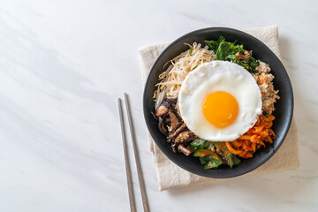 Korean spicy salad with rice - traditionally Korean food, Bibimbap