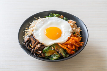 Korean spicy salad with rice - traditionally Korean food, Bibimbap