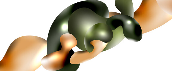 Bubbles abstract background. Liquid splashes on white vector template