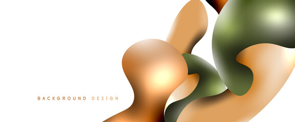 Bubbles abstract background. Liquid splashes on white vector template