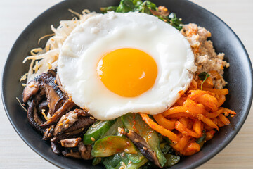 Korean spicy salad with rice - traditionally Korean food, Bibimbap