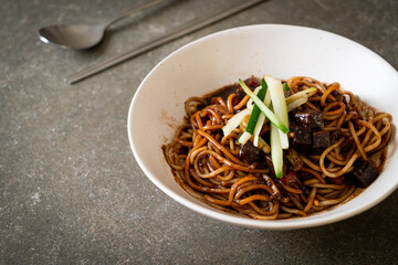 Jajangmyeon or JJajangmyeon is Korean Noodle with Black Sauce