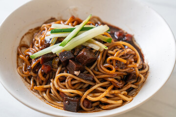 Jajangmyeon or JJajangmyeon is Korean Noodle with Black Sauce