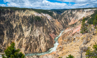 Fototapeta premium grand canyon of the yellowston from the north rim, wyoming, usa