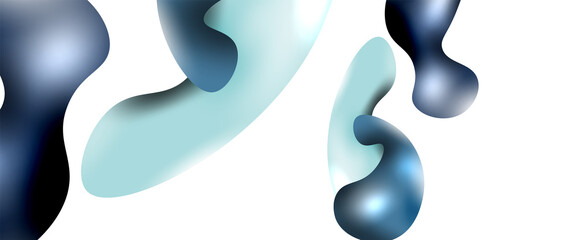 Bubbles abstract background. Liquid splashes on white vector template