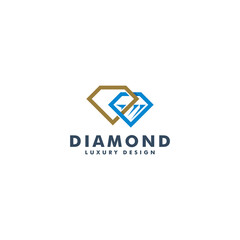 Naklejka premium Diamond Jewelry Logo Design Vector Template