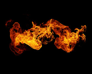 Obraz na płótnie Canvas Fire flames black background
