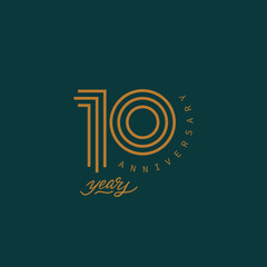 10 years anniversary pictogram vector icon, 10th year birthday logo label. - obrazy, fototapety, plakaty