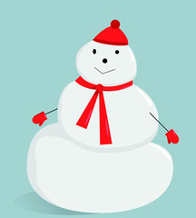 cute winter snowmen for design, posters, websites