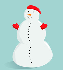 cute winter snowmen for design, posters, websites