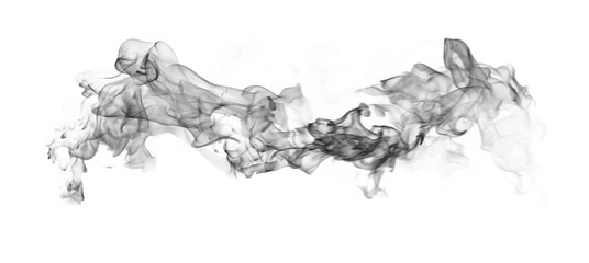 Movement of smoke on a white background.