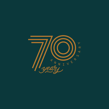 70 years anniversary pictogram vector icon, 70th year birthday logo label.