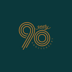 90 years anniversary pictogram vector icon, 90th year birthday logo label.