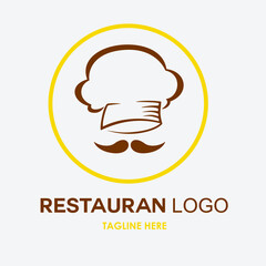 Chef hat cap concept logo design vector