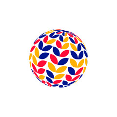 Abstract business logo. Corporate identity design elements. Network connect, integrate, grow concepts. Science technology, health and medical, market logotype. Color Vector brand icons. 3d logo