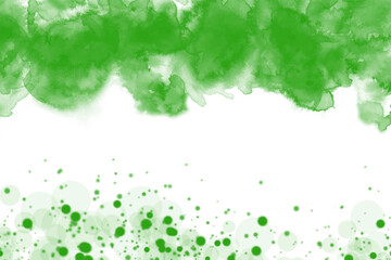 Green abstract splash paint background with watercolor texture