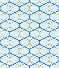 Japanese Luxury  Hexagon Vector Seamless Pattern