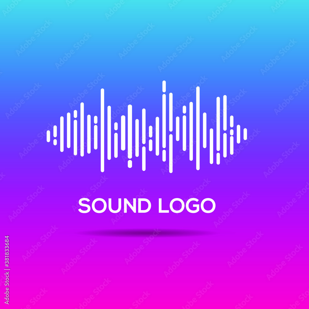 Poster vector of gradient sound logo in flat design. eps10 vector illustration.