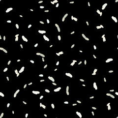 Watercolor seamless pattern of the tiny white rice grains.