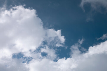 Dramatic thundercloud at day in rainy and cloudy weather. Natural meteorology background. Blurred motion soft focus. blank for replacing the sky in the photo