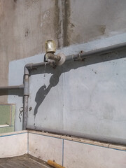 The faucet drips in the sink