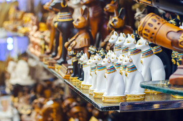 Traditional Egyptian souvenirs at the street market