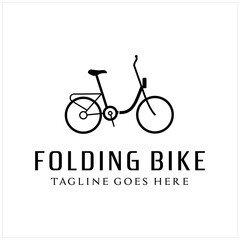 Fototapeta na wymiar Folding Bike Minion Vector Illustration Logo Design Inspiration