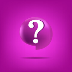 Question mark icon vector illustration on magenta background
