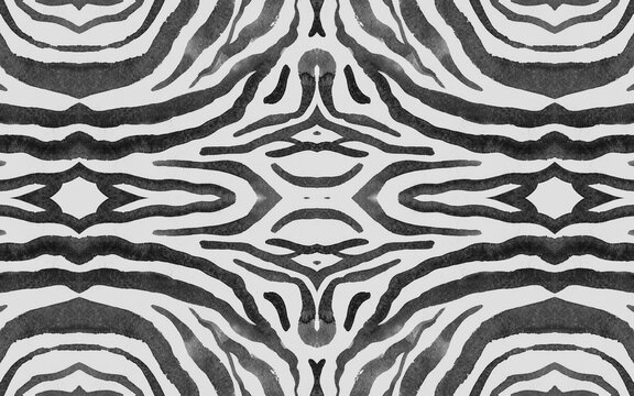 Seamless Zebra Pattern. Abstract African Banner. 