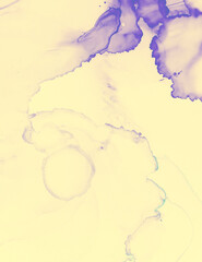 Wedding Card Design. Yellow Pastel Fluid Water. 