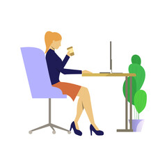 Business people in office illustration